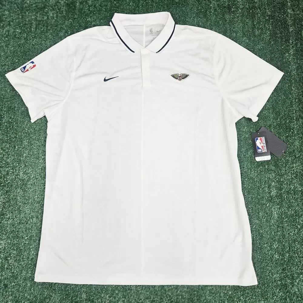 NWT New Orleans Pelicans Polo Shirt Nike Dri-Fit NBA Basketball White Mens XXL
